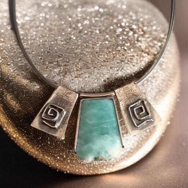 Halsschmuck Larimar in 925 Silber