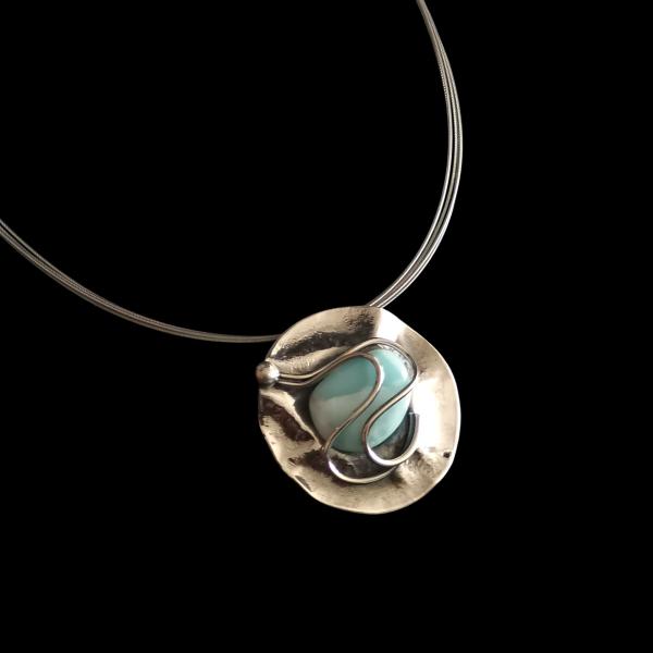 Halsschmuck Larimar in 925 Silber