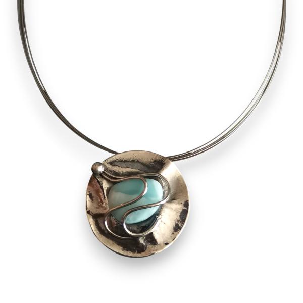 Halsschmuck Larimar in 925 Silber