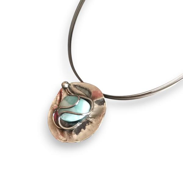 Halsschmuck Larimar in 925 Silber