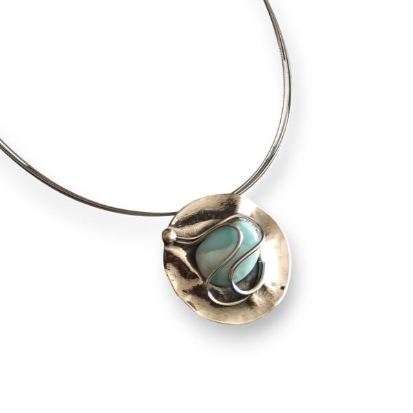 Halsschmuck Larimar in 925 Silber