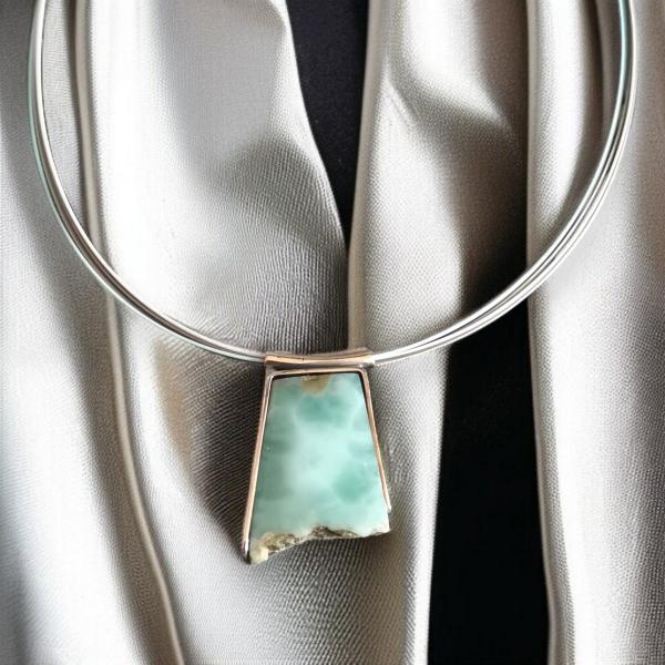 Halsschmuck Larimar in 925 Silber