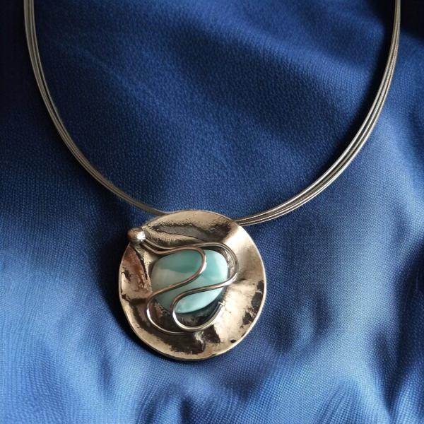 Halsschmuck Larimar in 925 Silber