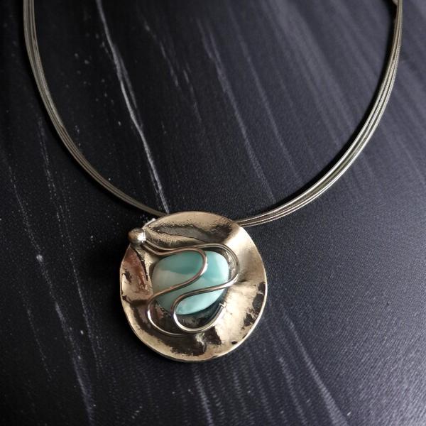 Halsschmuck Larimar in 925 Silber