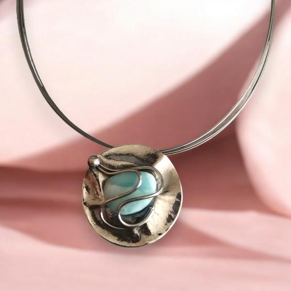 Halsschmuck Larimar in 925 Silber