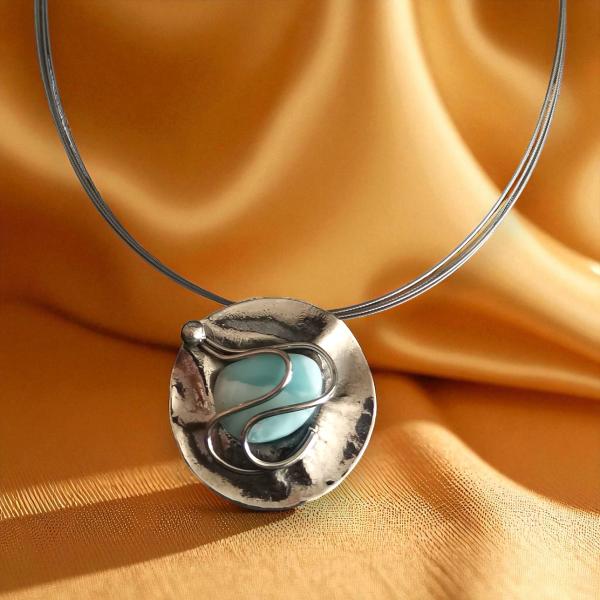 Halsschmuck Larimar in 925 Silber