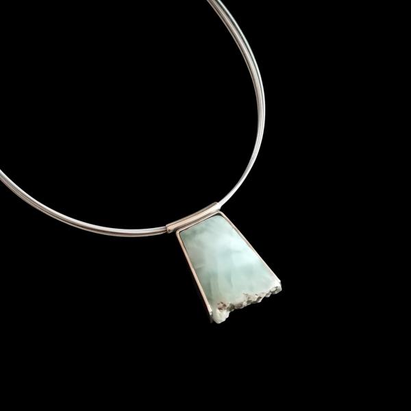 Halsschmuck Larimar in 925 Silber