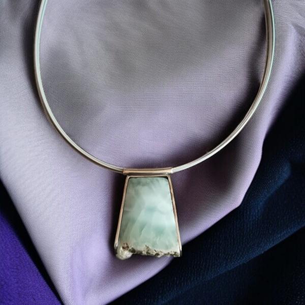 Halsschmuck Larimar in 925 Silber