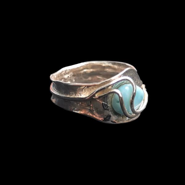 Ring Larimar in 925 Silber
