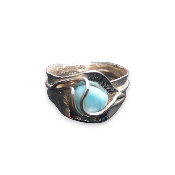 Ring Larimar in 925 Silber
