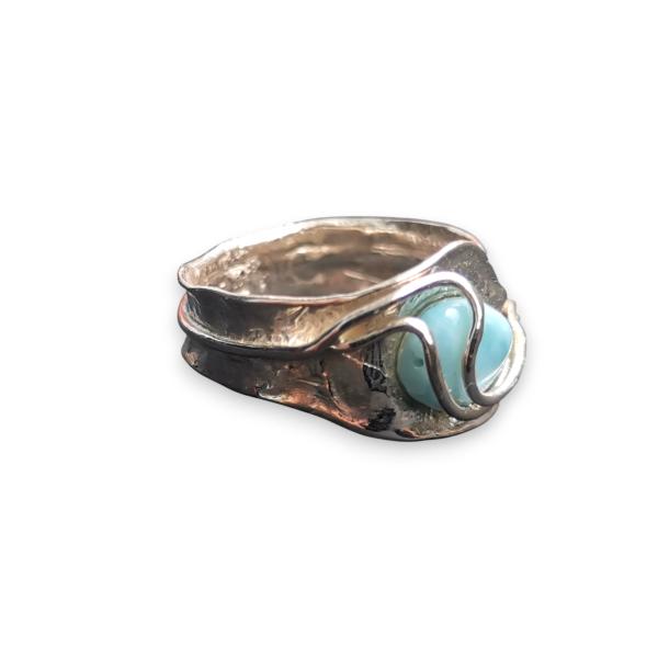 Ring Larimar in 925 Silber