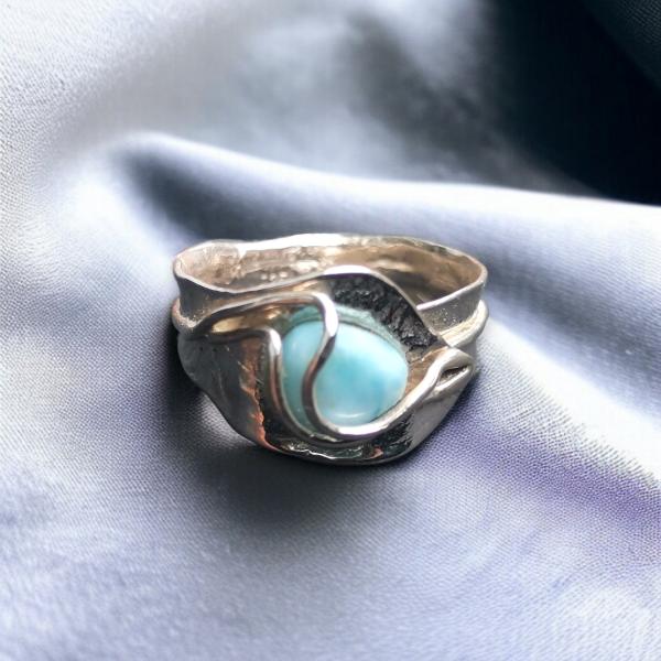Ring Larimar in 925 Silber
