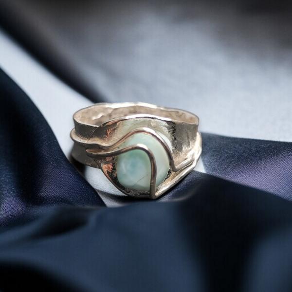 Ring Larimar in 925 Silber