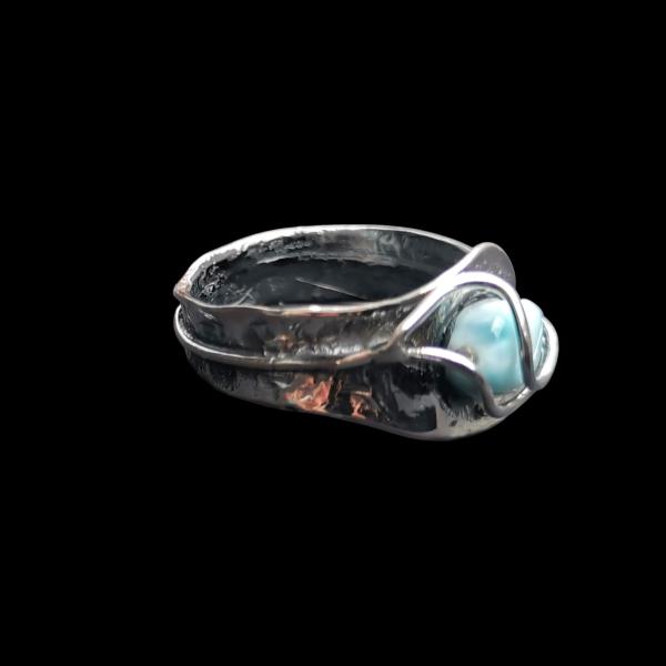 Ring Larimar in 925 Silber