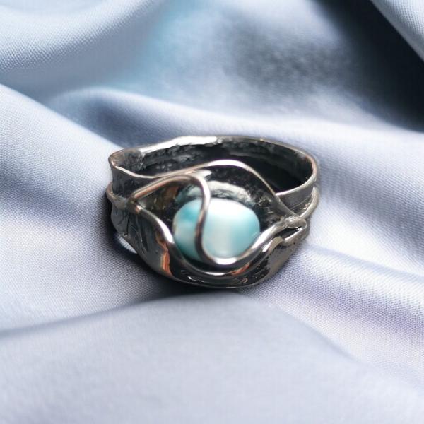 Ring Larimar in 925 Silber