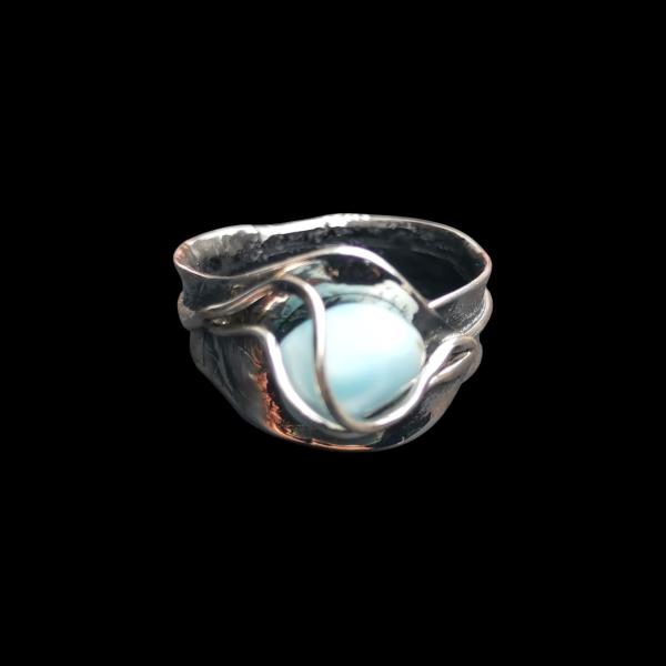 Ring Larimar in 925 Silber