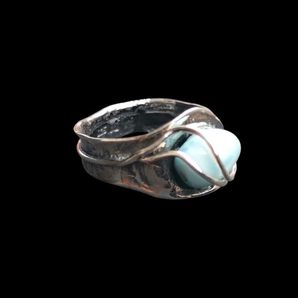 Ring Larimar in 925 Silber