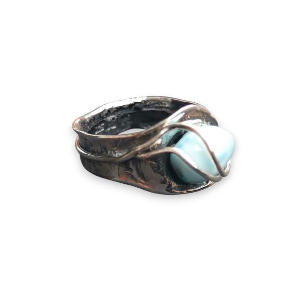 Ring Larimar in 925 Silber