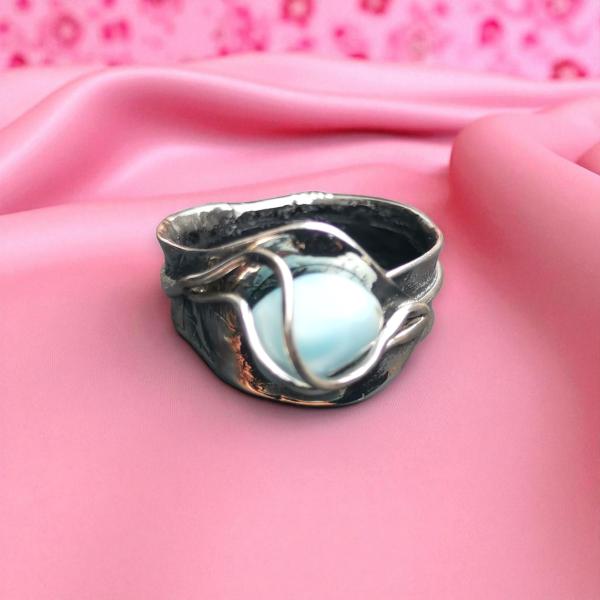 Ring Larimar in 925 Silber