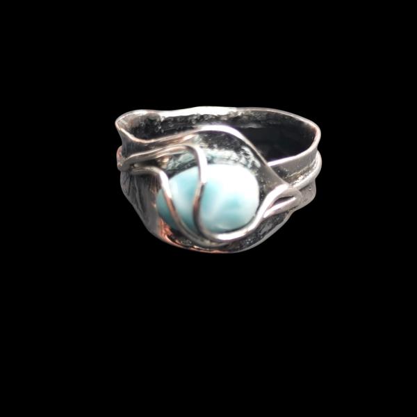 Ring Larimar in 925 Silber