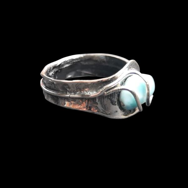 Ring Larimar in 925 Silber
