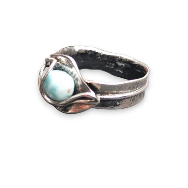 Ring Larimar in 925 Silber