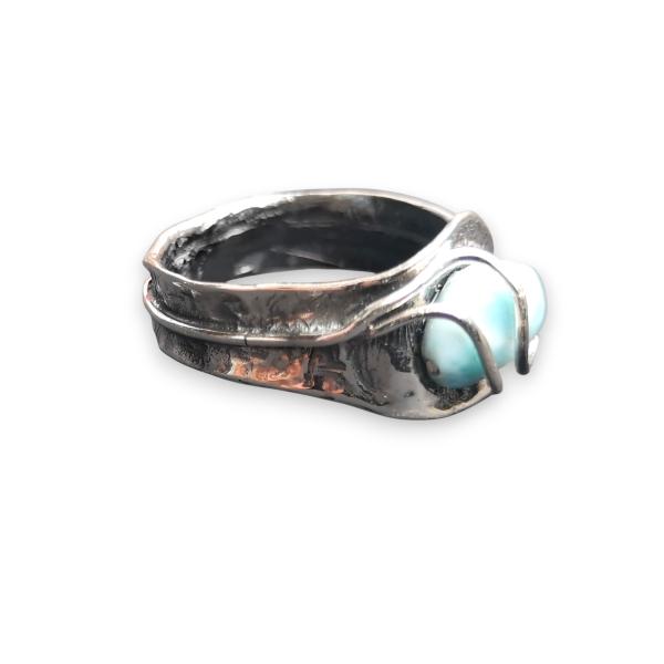 Ring Larimar in 925 Silber