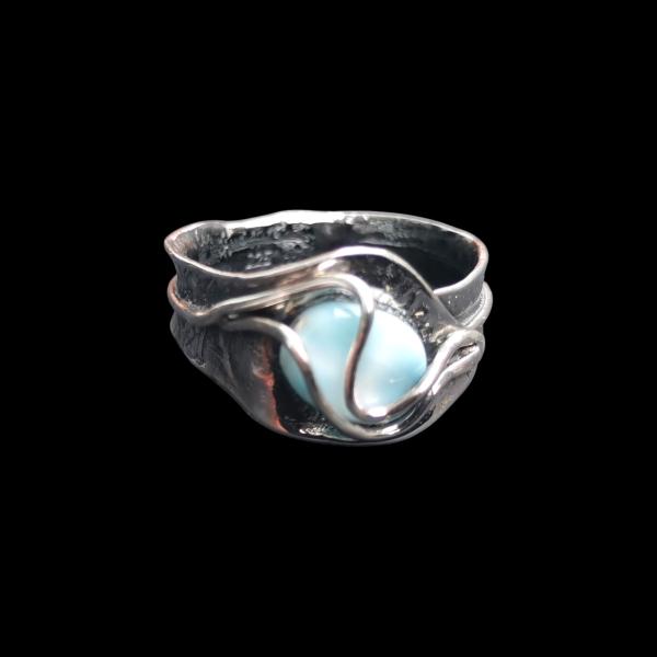 Ring Larimar in 925 Silber