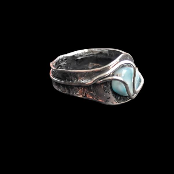 Ring Larimar in 925 Silber