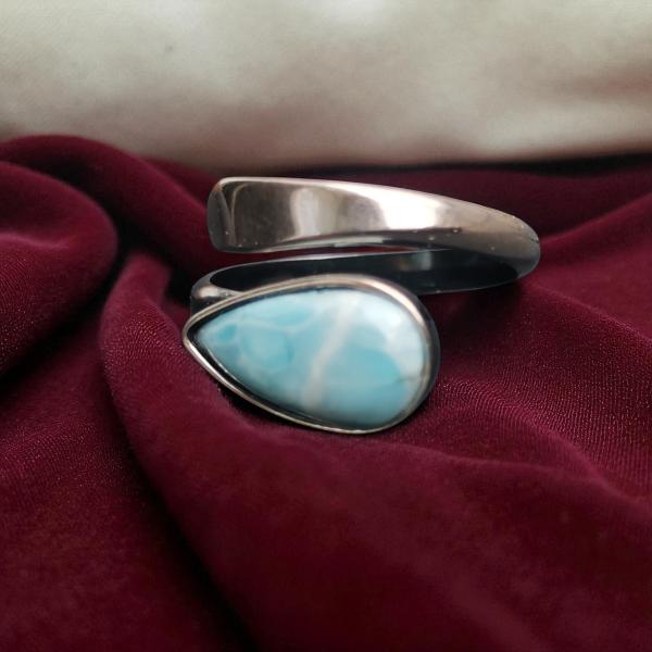 Ring Larimar in 925 Silber