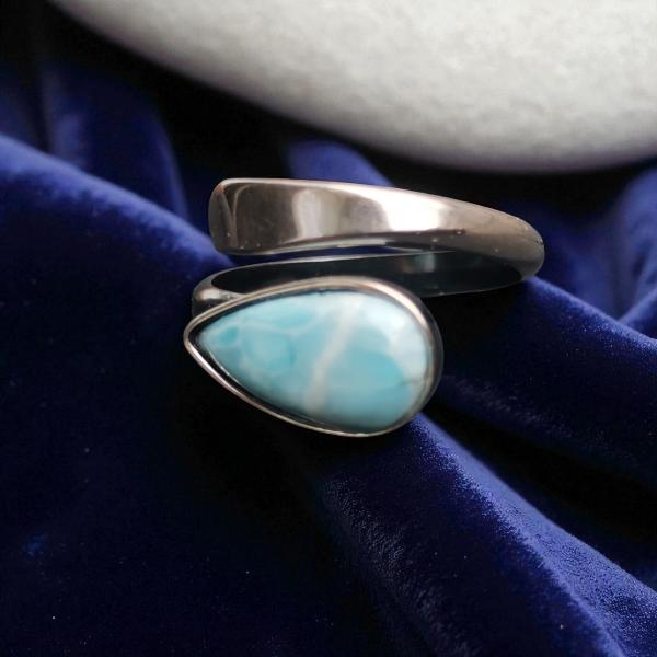 Ring Larimar in 925 Silber