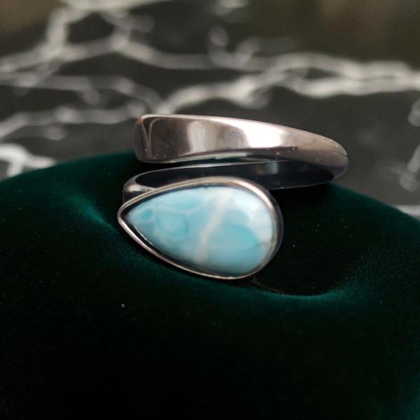 Ring Larimar in 925 Silber