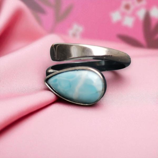Ring Larimar in 925 Silber