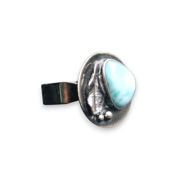 Ring Larimar in 925 Silber