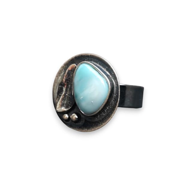Ring Larimar in 925 Silber