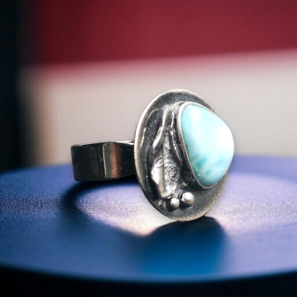 Ring Larimar in 925 Silber