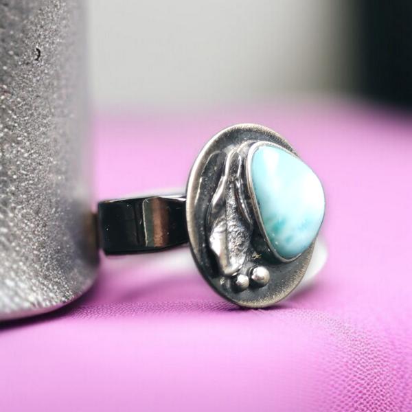 Ring Larimar in 925 Silber