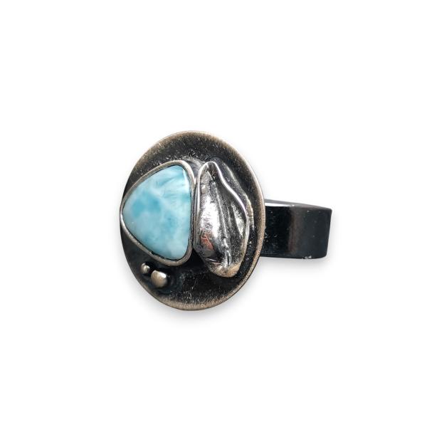 Ring Larimar in 925 Silber