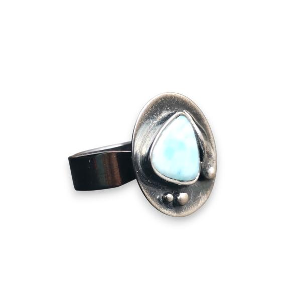 Ring Larimar in 925 Silber
