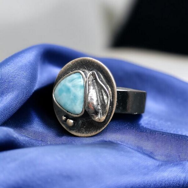 Ring Larimar in 925 Silber