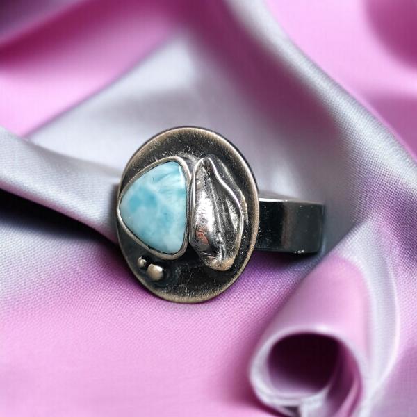 Ring Larimar in 925 Silber