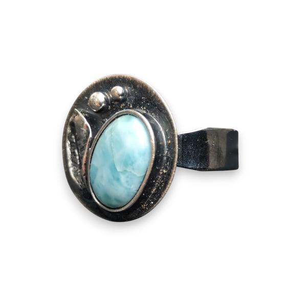 Ring Larimar in 925 Silber