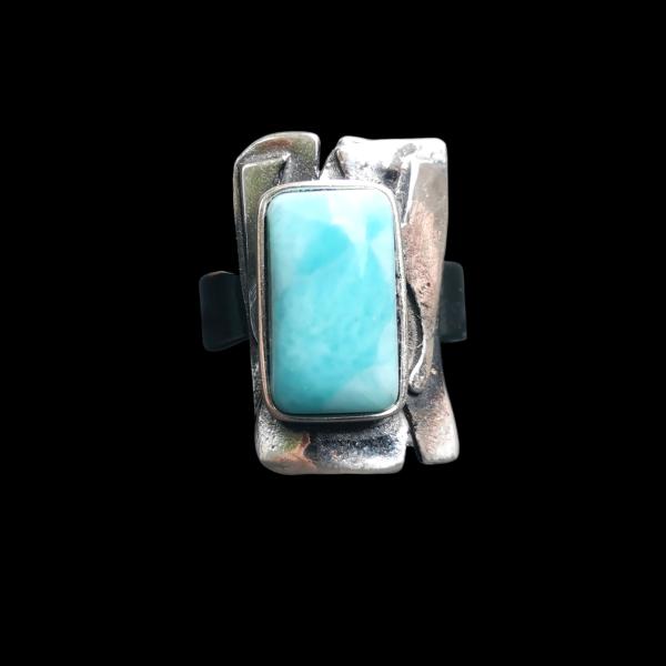 Ring Larimar in 925 Silber