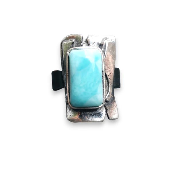 Ring Larimar in 925 Silber