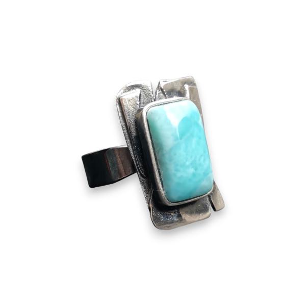 Ring Larimar in 925 Silber