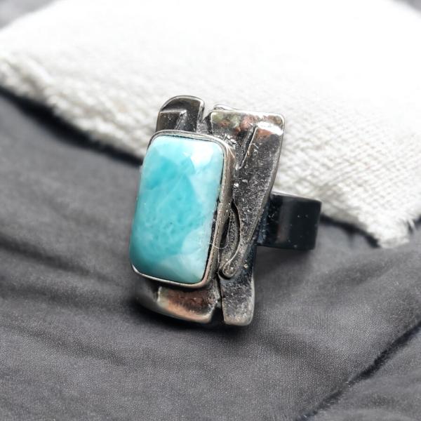 Ring Larimar in 925 Silber
