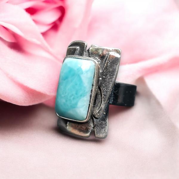 Ring Larimar in 925 Silber