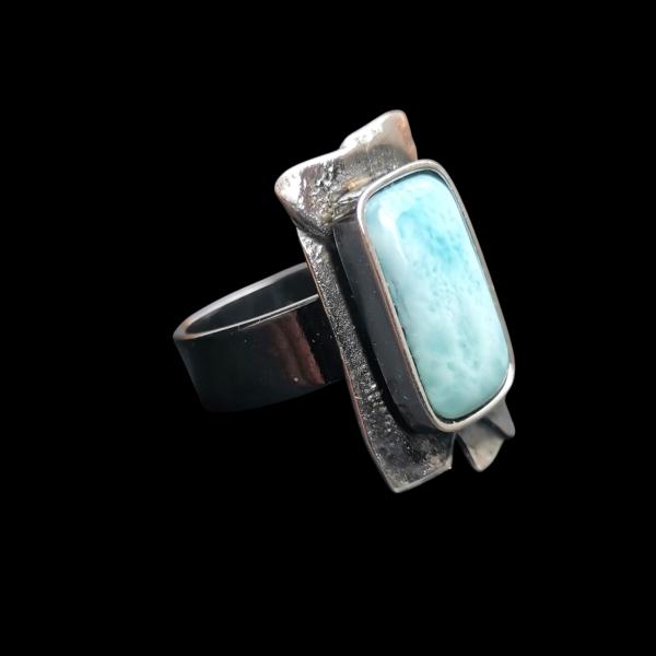 Ring Larimar in 925 Silber