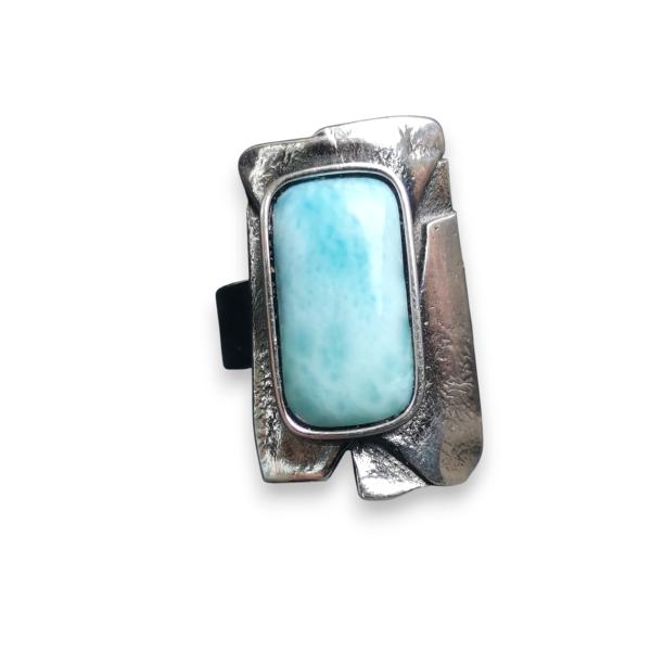 Ring Larimar in 925 Silber
