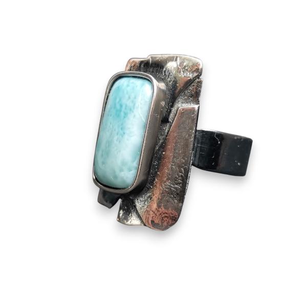 Ring Larimar in 925 Silber